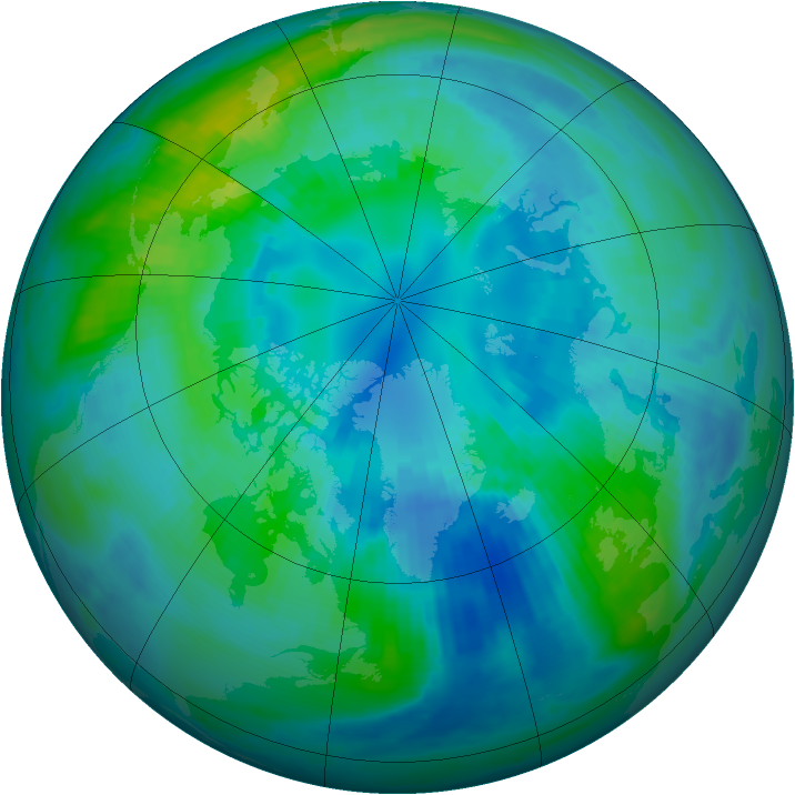 Arctic ozone map for 12 October 2000